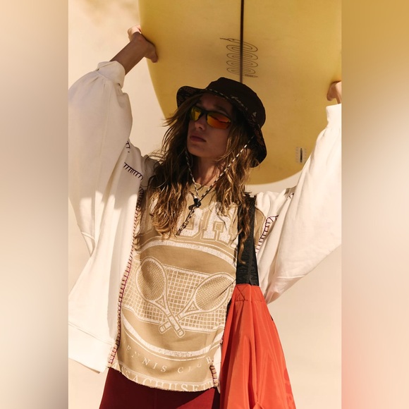 NWT FP Movement Double Header Graphic Crew in Dried Fern - Picture 3 of 6